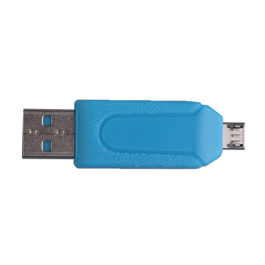 Hình ảnh 2 In 1 Dual USB Plug OTG SD TF Card Reader For Smartphone Computer Blue (Intl)