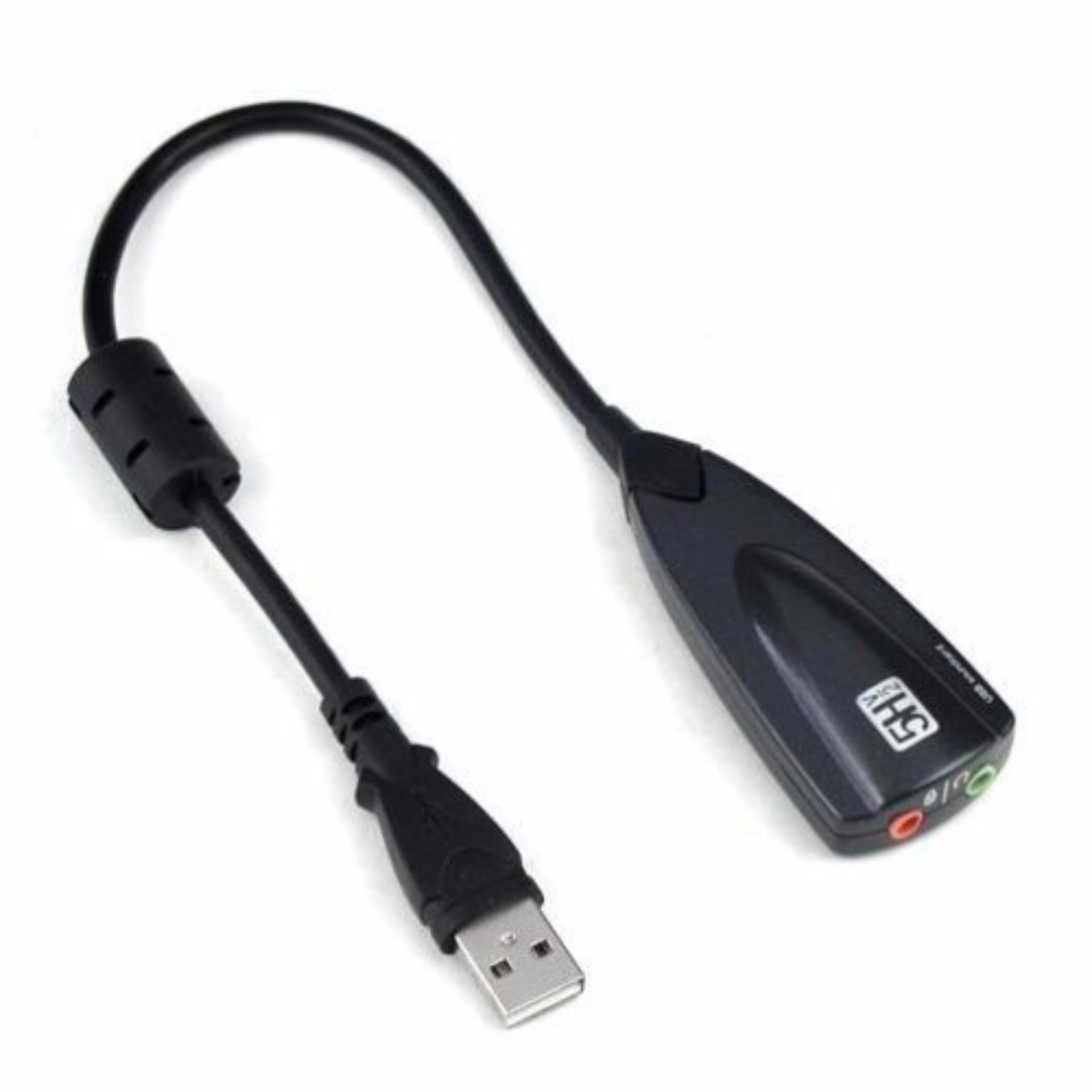 5HV2 USB 2.0 Virtual 7.1 Channel Audio External Sound Card Adapter(Black)