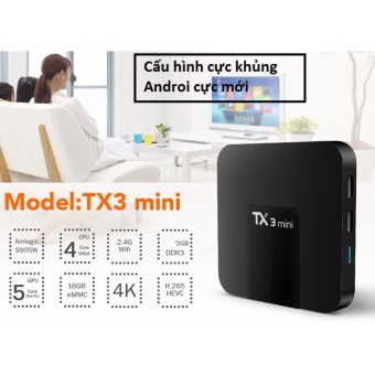 Androi Tivi Box TX3 - RAM 2G/16G-S905 TV Box Android 7.1 Support 4K x 2K WiFi  