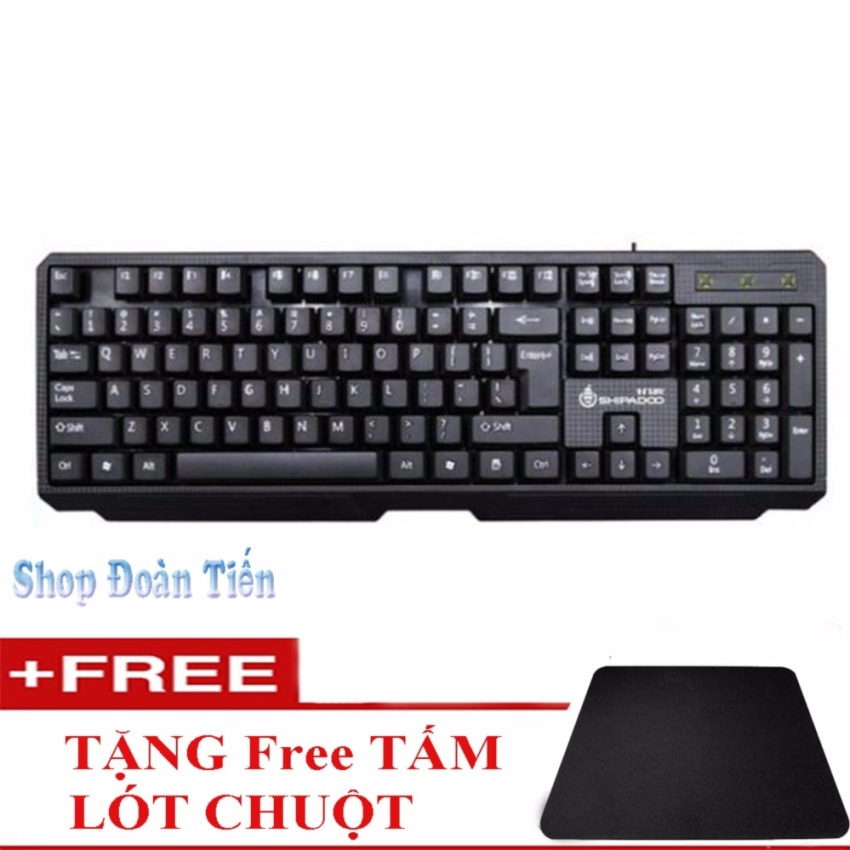 Hình ảnh Bàn phím cơ bản chống nước K110 tặng lót chuột ( Đen )