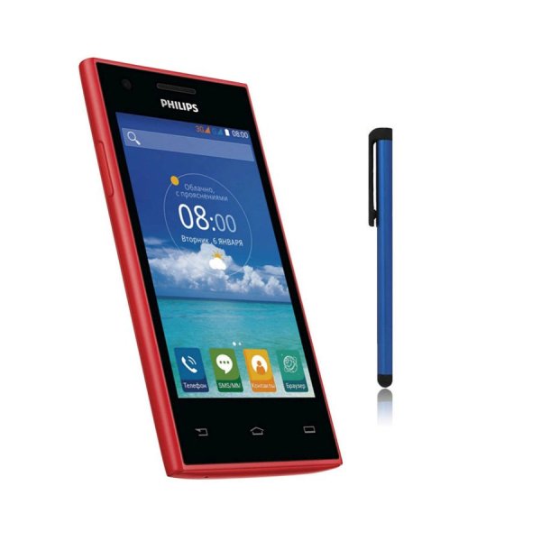 Bộ 1 Philips S309 4GB 2 Sim (Đen đỏ) + Bút cảm ứng Stylus Touch 1 đầu Pen-x