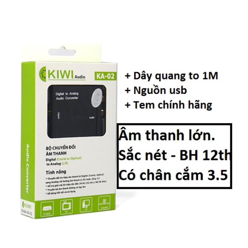 Bộ chuyển âm thanh  KIWI BOX TV 4K quang optical sang audio AV ra amply KA-02