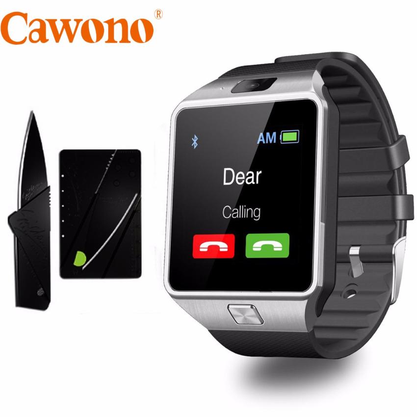 Hình ảnh Bộ đồng hồ thông minh Cawono Z09 2017 (Đen bạc) và dao gấp hình thẻ