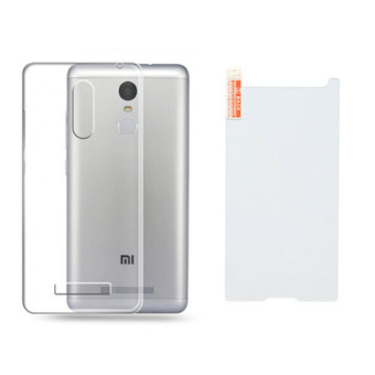 Bộ ốp lưng silicon Redmi Note 3 ( trắng) + Kính cường lực 2.5 D  