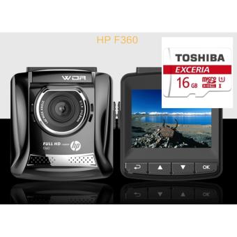 Camera hành trình oto, xe hơi hãng HP F360 xịn và thẻ 16G toshiba  