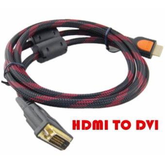 Cáp chuyển đổi HDMI sang DVI bọc lưới chống nhiễu Full HD 1.5m (Đen Đỏ)  