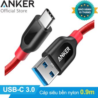 Cáp siêu bền Type C ANKER PowerLine+ USB-C ra USB 3.0 dài 0.9m (Đỏ) - [Có bao da] – Hãng...
