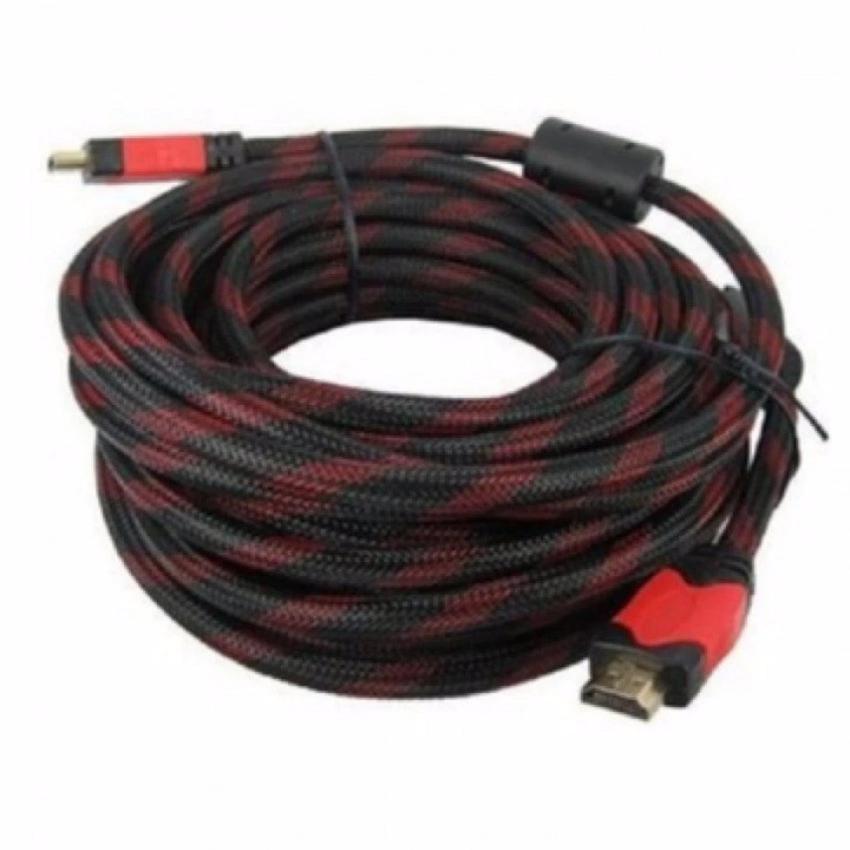 Hình ảnh Cáp tín hiệu HDMI Full HD bọc lưới 20m (Đỏ đen)