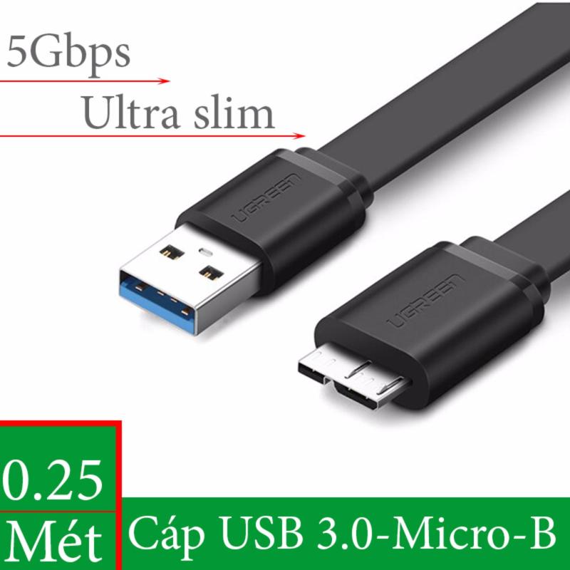 Bảng giá Cáp USB cho ổ cứng di động (USB 3.0) loại ngắn 25Cm dẹt mỏng UGREEN 10852 Phong Vũ