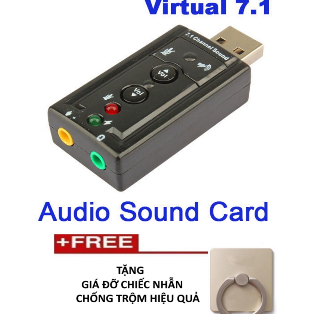 Card sound âm thanh 3D TTP- 7.1 cao cấp + Tặng giá đỡ chống trộm chiếc nhẫn đẹp