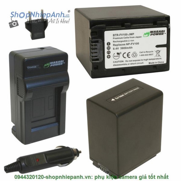 Hình ảnh Combo 2 viên pin và sạc WASABI FV100 FP100 FV50 for sony camera