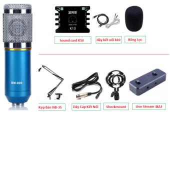 Combo karaoke online XOX K10 + BM800 + NB-35 + Bông lọc + cục phát livestream MA1 + cáp 3.5...