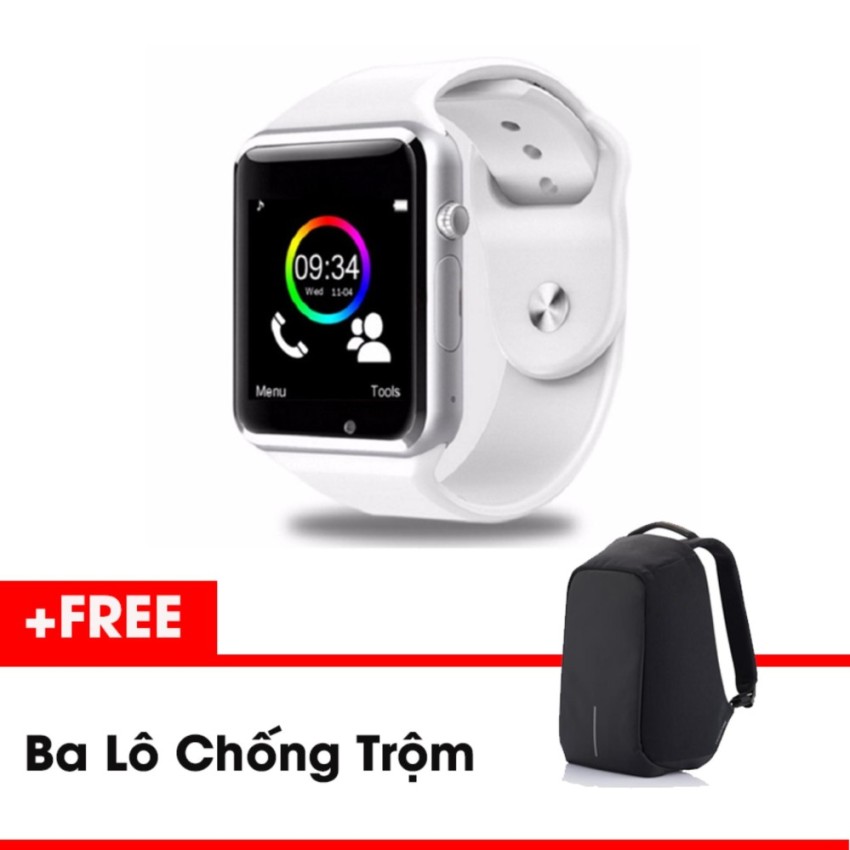 Hình ảnh ĐẠI HẠ GIÁ: Đồng hồ thông minh SMARTWATCH SA1 màu Trắng kèm Ba Lô Chống Trộm màu Đen