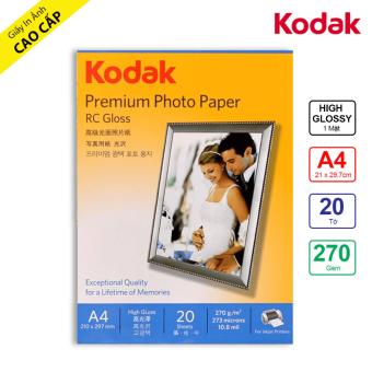 Giấy In Ảnh Cao Cấp Kodak RC 1 Mặt Siêu Bóng (High Glossy) A4 (21 x 29.7cm) 270gsm 20 Tờ...