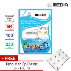 Nơi Bán Giấy In Ảnh Media 1 Mặt Bóng (Glossy) 5R (13 x 18cm) 230gsm 100 Tờ + Màn Ép Plastic 100 Tờ   Tuấn Minh