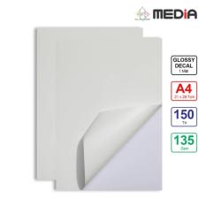 Mẫu sản phẩm Giấy In Màu Nhãn Dán (Decal) Media 1 Mặt Bóng (Glossy) A4 (21x 29.7cm) 135gsm 50 Tờ x 3(Trắng)  