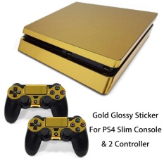Khuyến Mãi Gold Glossy Sticker Decal Skin For Playstation 4 PS4 Slim Console & 2 Controller – intl   Elec Mall
