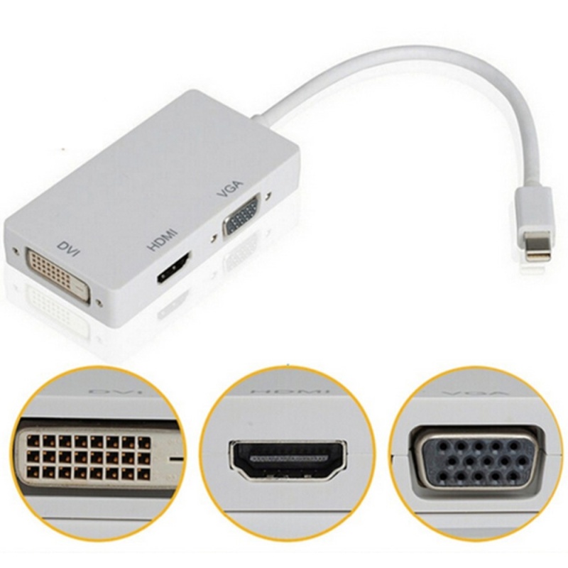 Bảng giá HMDI Converter Mini 1080P Display Port Thunderbolt to DVI VGA HDMI 3 in 1 Converter Adapter for Laptop - intl Phong Vũ