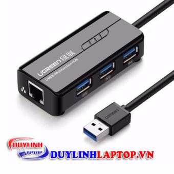HUB chia USB 3 cổng 3.0 kèm cổng mạng LAN 10/100/1000 Mbps UGREEN CR103 20265  