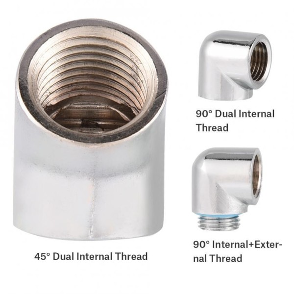 Bảng giá Justgogo G1/4 Thread Tube Converter Elbow for PC Water Cooling System 45° Dual Internal Thread - intl Phong Vũ