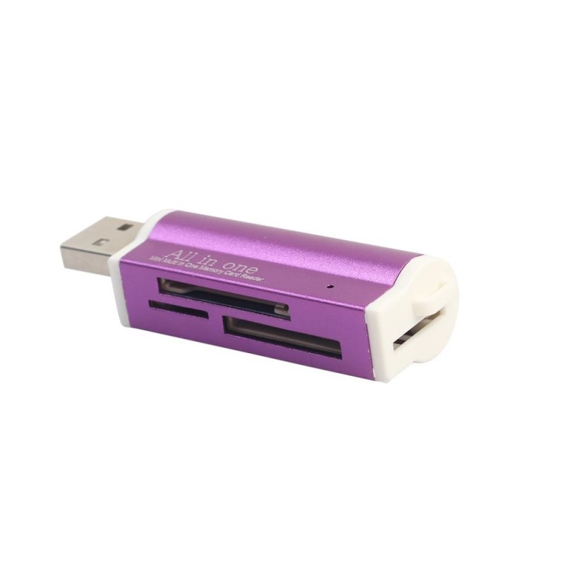 Bảng giá MagiDeal SD Card Reader USB 2.0 Card Hub Adapter Read 4 Cards Simultaneously CF, CFI, TF, SDXC, SDHC, SD, MMC, Micro SDXC, MicroSD, Micro SDHC, MS for Windows, Mac, Linux, Purple - intl Phong Vũ