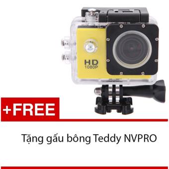 Máy ảnh Mini chống nước chuẩn FULL HD (Vàng) + Tặng 1 gấu bông siêu kute NVPRO