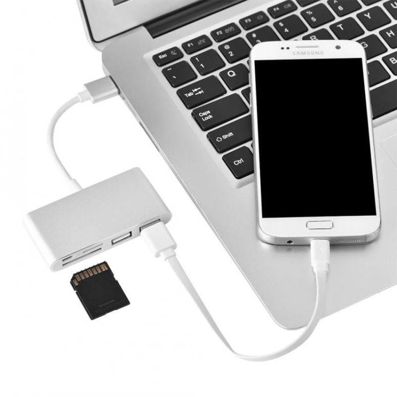 Bảng giá Multifunction 2 In 1 Micro USB + USB 3.0 OTG USB Hub SD / TF Micro SD Card Reader (Silver) - intl Phong Vũ