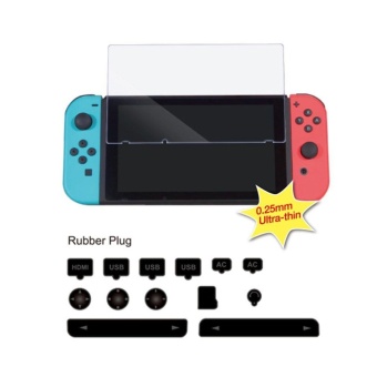 OH Dustproof Kit + Hardness Tempered Glass Screen Protective Film For NS Console Black - intl  