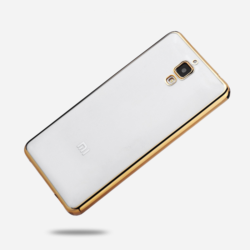 Hình ảnh Ốp lưng silicon Xiaomi Mi4 viền vàng (Trắng phối vàng)