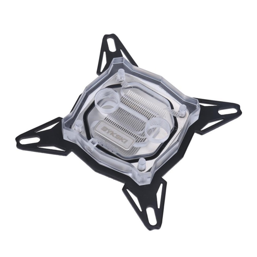 PC Water Cooling Block Pure Red Copper Base Inner Channel for Intel CPU (Transparent) - intl