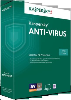 Phần mềm diệt virus Kaspersky Anti-Virus 3PC / 1 năm