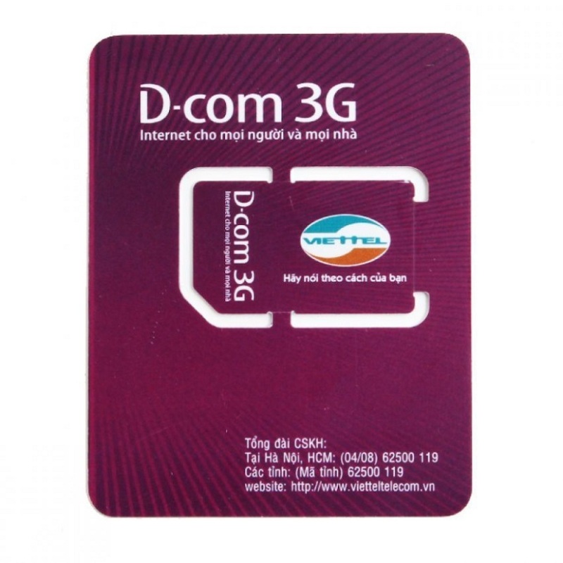 Bảng giá Sim dcom 3G viettel khuyến mại mỗi tháng 7GB data Phong Vũ