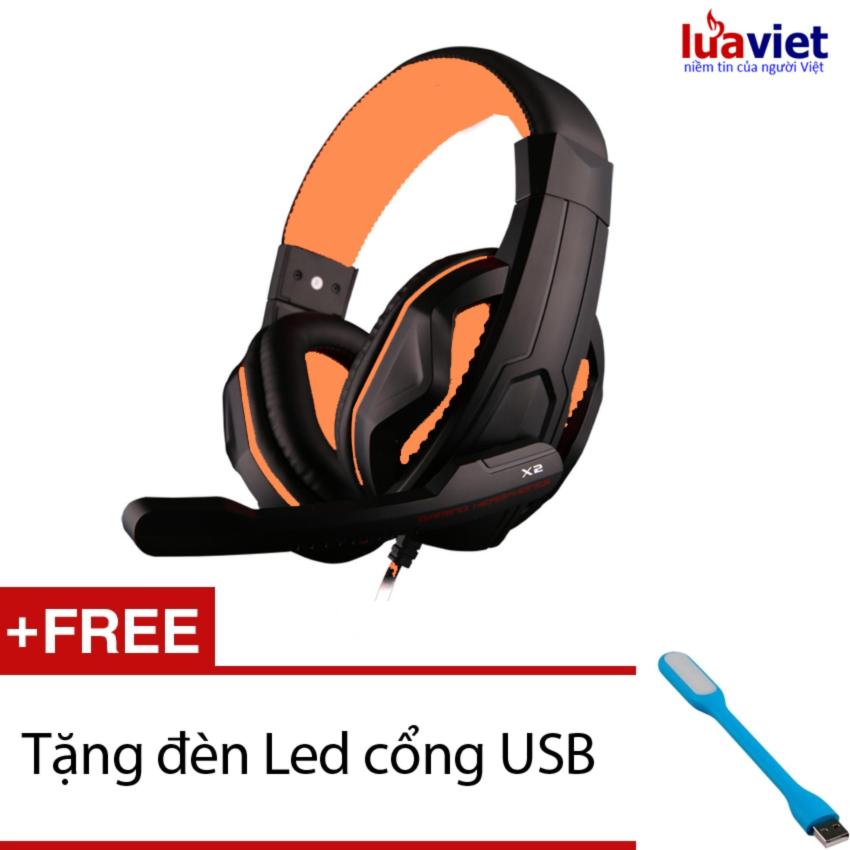 Hình ảnh Tai nghe chơi game OVANN X2 (Vàng Đen) + Tặng 1 đèn LED USB