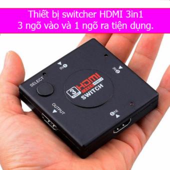 Thiết bị chia tín hiệu HDMI 1080p switcher 3 ngõ vào 1 ngõ ra(Đen)  