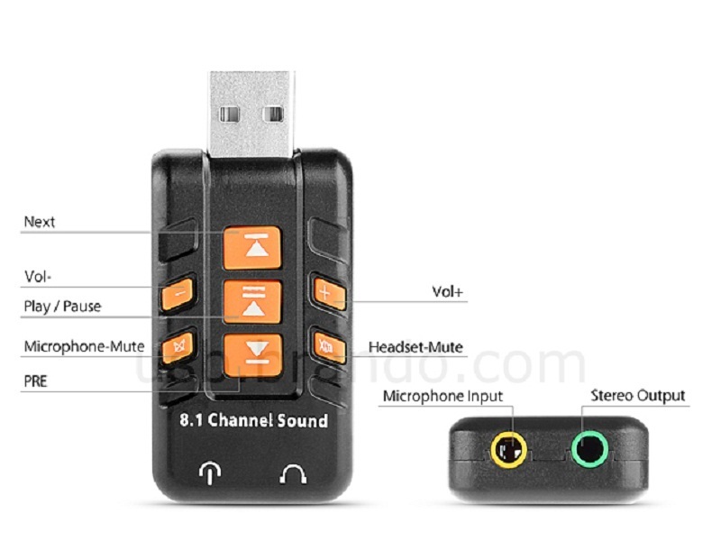 USB sound âm thanh 3D chuẩn 8.1 Do Choi PC (Đen)