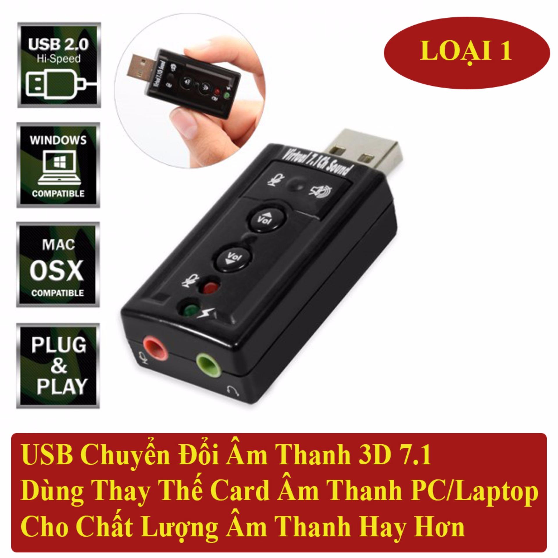 USB Sound Âm Thanh PC/Laptop Out Loa 3D 7.1