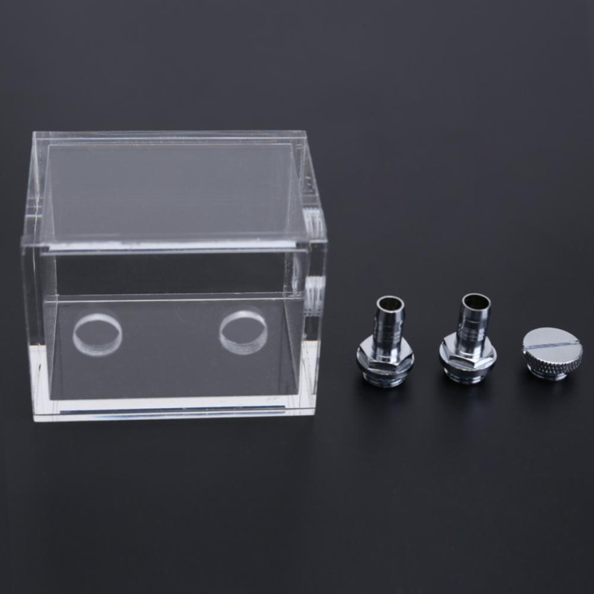 Water Tank for PC Water Cooling System with 2pcs Tube Connecters 1pc Block (Clear) - intl