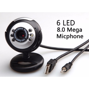 Webcam máy tính X1 8MP, 6 led, tích hợp micro, xoay gập linh hoạt  