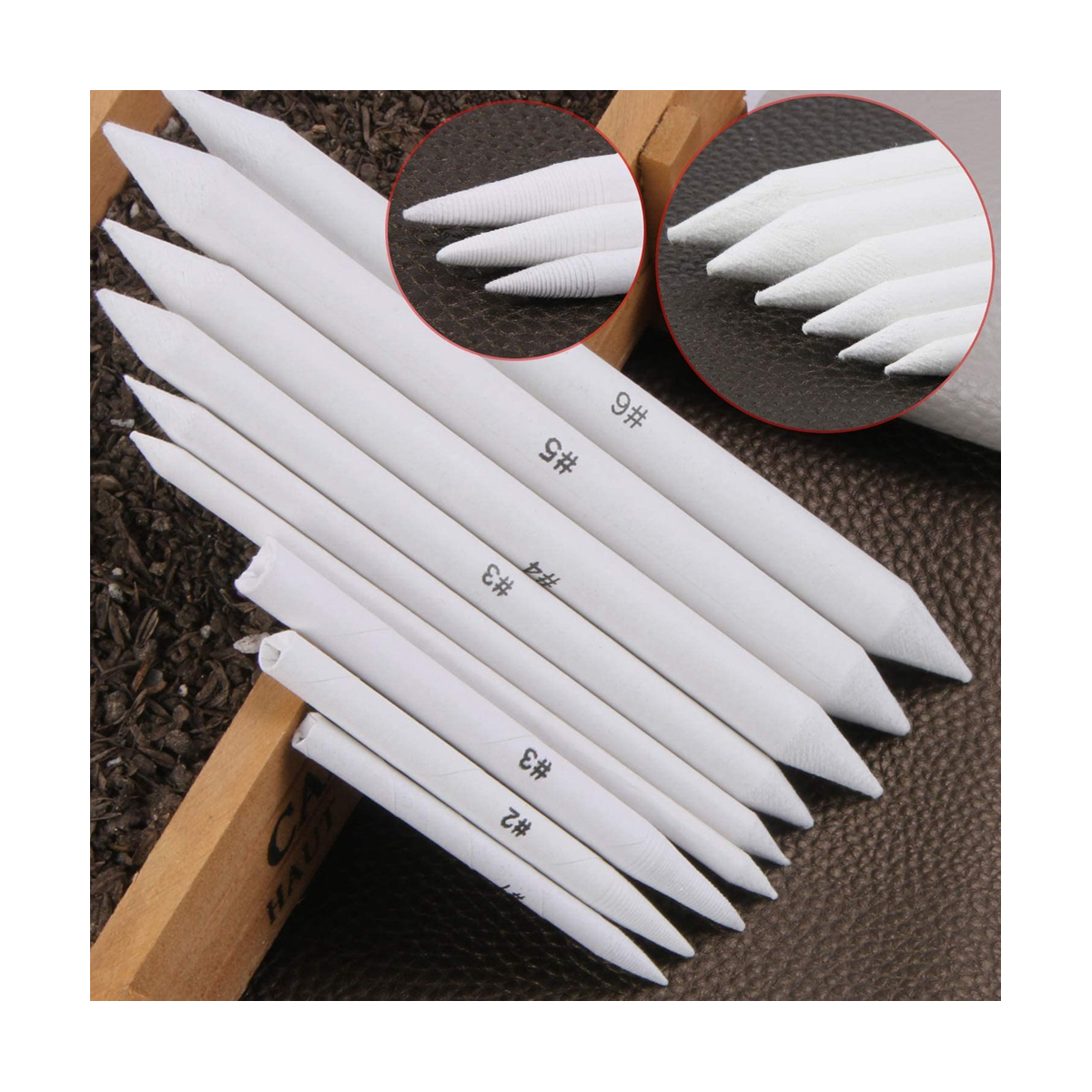 3/6Pcs Blending Smudge Stump Stick Tortillon Paper Pencils Erasers Durable  Art Sketching Drawing White Tools School Supplies