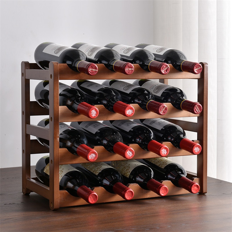 Wooden Red Wine Rack 10 Bottle Holder Mount Bar Display Shelf
