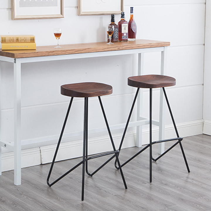Ghế quầy bar-ghế cafe-ghế đẩu - ghế cao mặt gỗ nguyên khối chân sắt cao 90cm chịu lực tốt sử dụng cho bar, nhà hàng, bàn ăn, cafe, trà sữa - giảm 10%