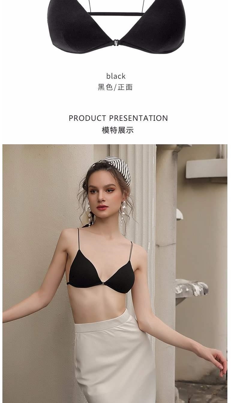 Summer underwear female paragraph thin spaghetti straps beauty back before the triangle cup without rims bra backless flat chest strap bra 14