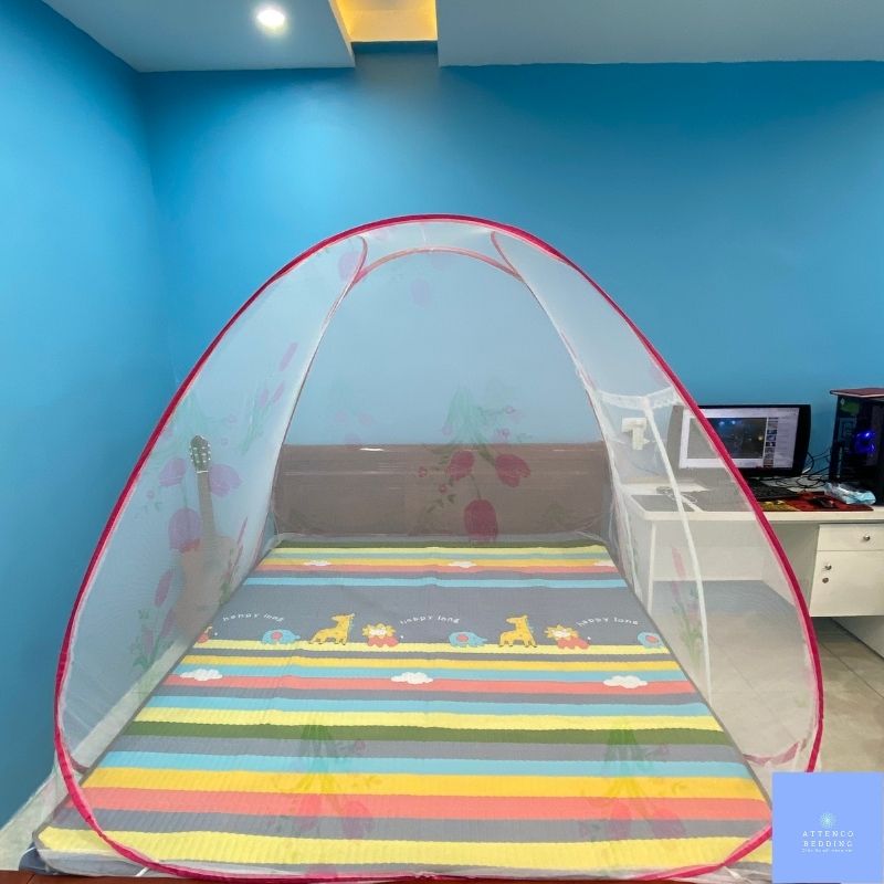 Màn chụp tự bung, mùng chụp di động chống muỗi hiệu quả kèm túi đựng màn đủ size Rộng ( 1m2-1m6-1m8-2m2 ) Dài 2m