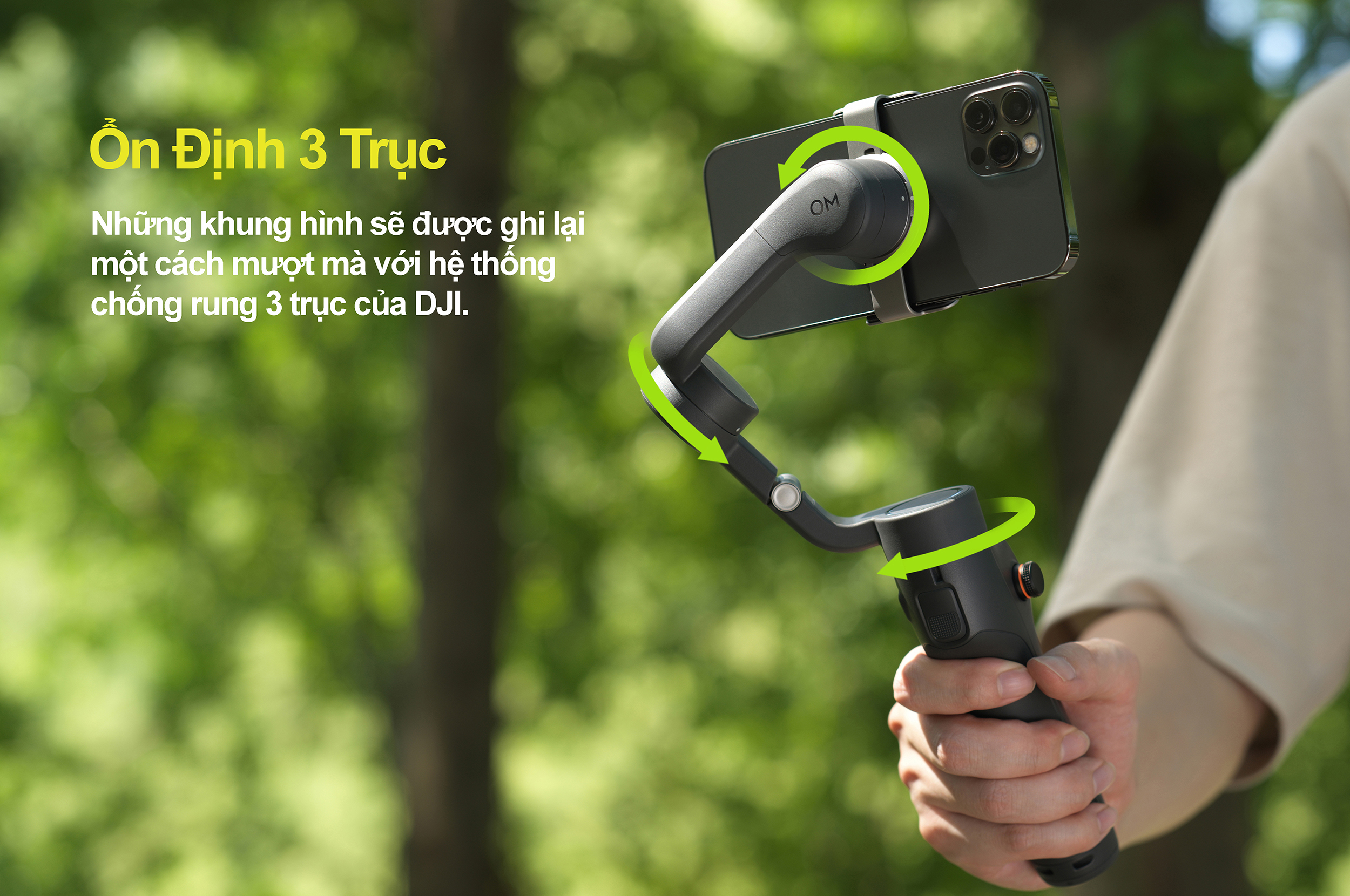 Tay cầm chống rung DJI Osmo 6 được trang bị hệ thống chống rung 3 trục