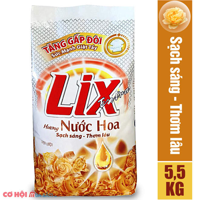 Bột giặt Lix Extra hương nước hoa 5.5Kg - Ảnh 3