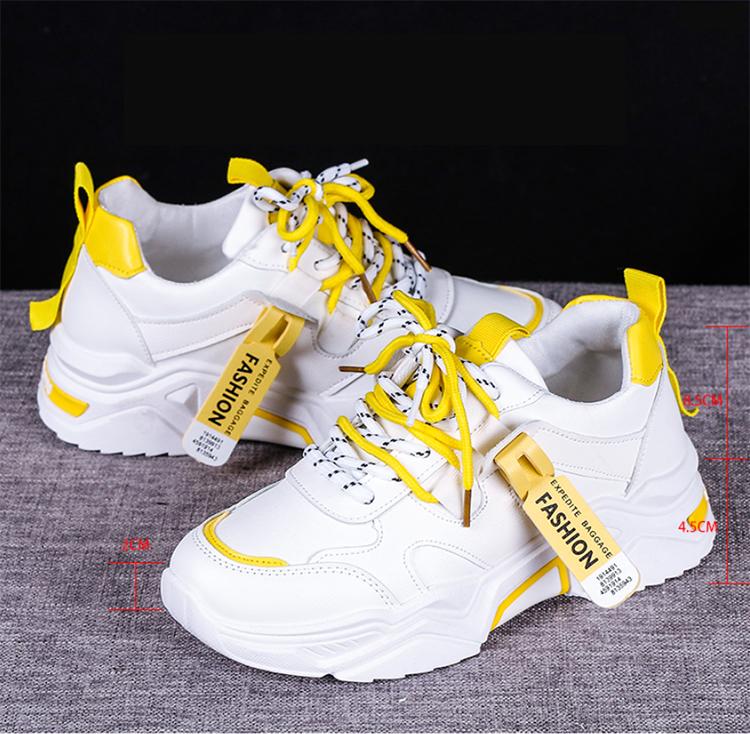 Giày học sinh nữ Hàn Quốc siêu đẹp , Giày thể thao nữ đế cao màu trắng 5 cm