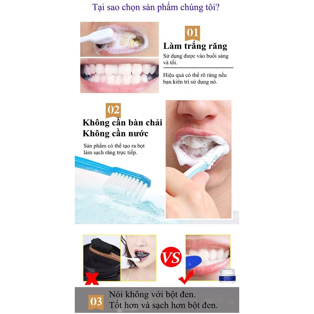 ❧♛  [CHÍNH HÃNG] BREYLEE Bột Tẩy Trắng Răng Làm Trắng Răng Vệ Sinh Răng Chuyên Sâu 30g