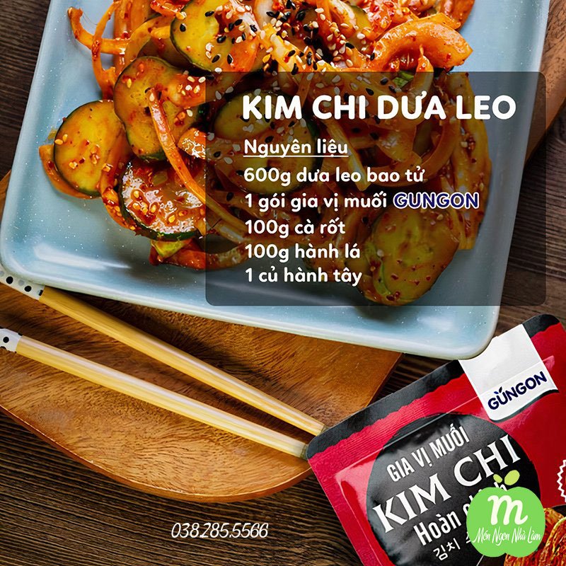 Combo 3 gói Gia vị muối Kim Chi hoàn chỉnh, Bột gia vị làm Kimchi Hàn Quốc Gungon