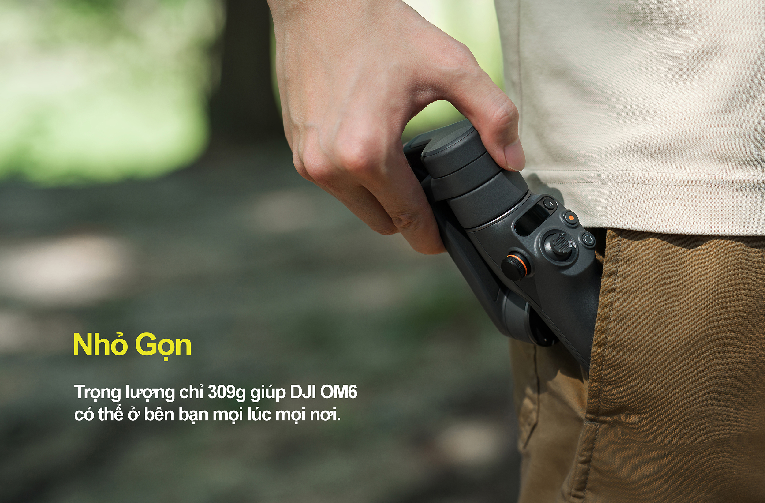 DJI Osmo Mobile 6 nhỏ gọn, dễ dàng mang theo