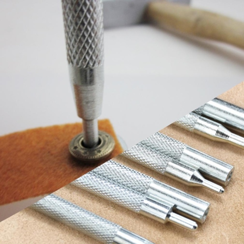 11pcs Metal Leather Craft Tool Die Hole Punch Snap Fastener Installation Kit - intl